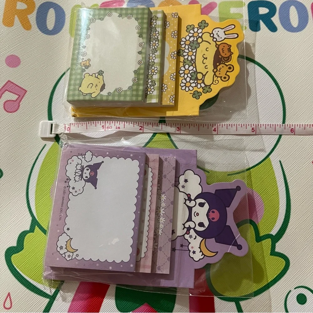 Set of 5 Sanrio Characters 3 Layer Sticky Note Memo Slips with Built-in Holder